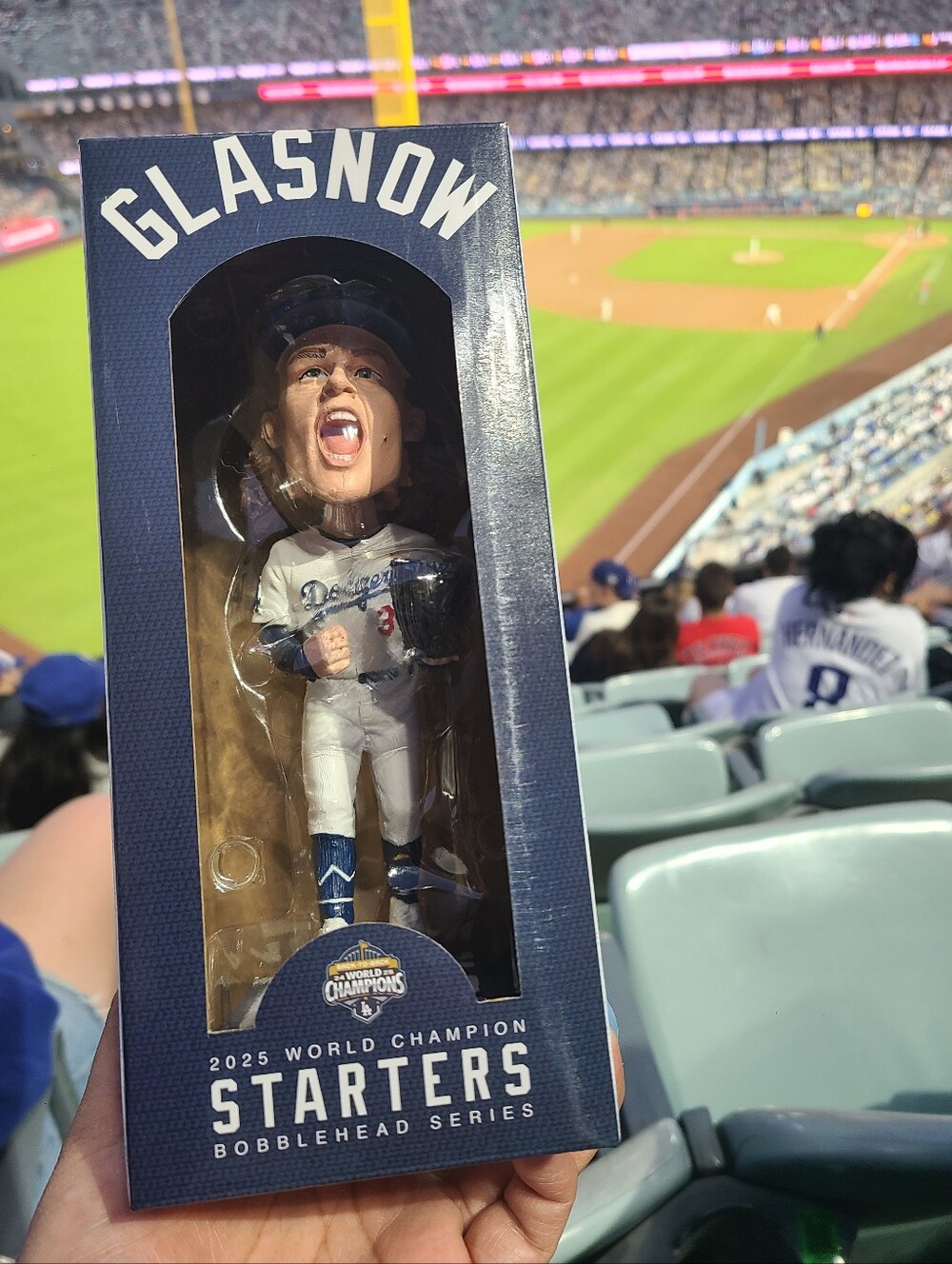 June 6th, 2026. 2025 World Champions Starters Bobblehead – Blue/White Glasnow